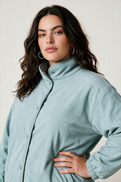 Wendejacke, kurz und oversized, Web/Cord, elastischer Bund