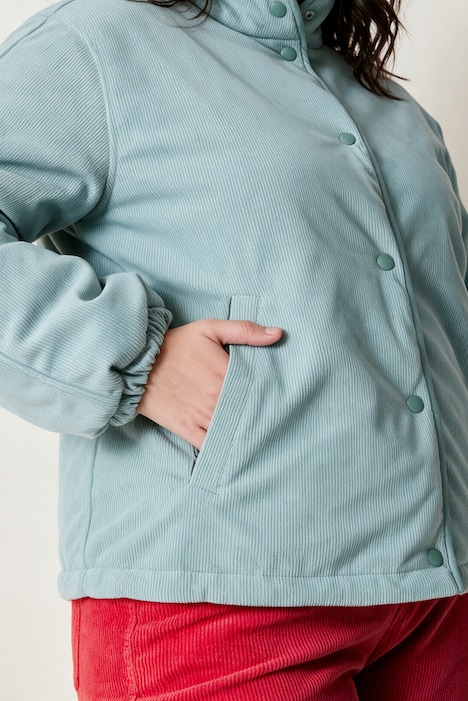 Wendejacke, kurz und oversized, Web/Cord, elastischer Bund