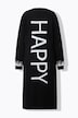 Long-Strickjacke, Straight Fit, HAPPY-Statements