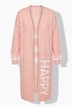 Long-Strickjacke, Straight Fit, HAPPY-Statements