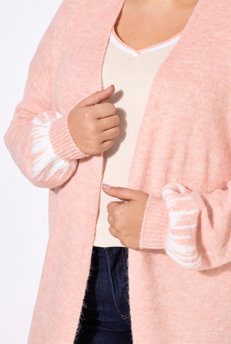 Long-Strickjacke, Straight Fit, HAPPY-Statements