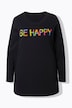 Langarmshirt, bequeme Passform, BE HAPPY