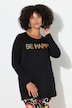 Langarmshirt, bequeme Passform, BE HAPPY