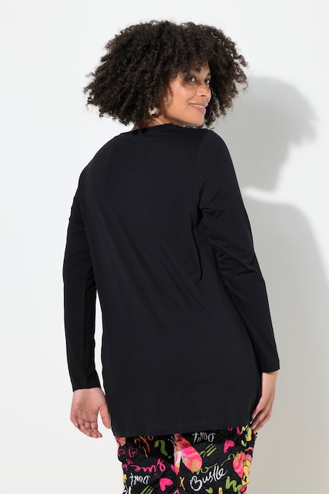 Langarmshirt, bequeme Passform, BE HAPPY