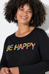 Langarmshirt, bequeme Passform, BE HAPPY
