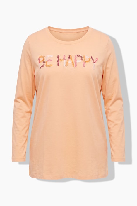 Langarmshirt, bequeme Passform, BE HAPPY