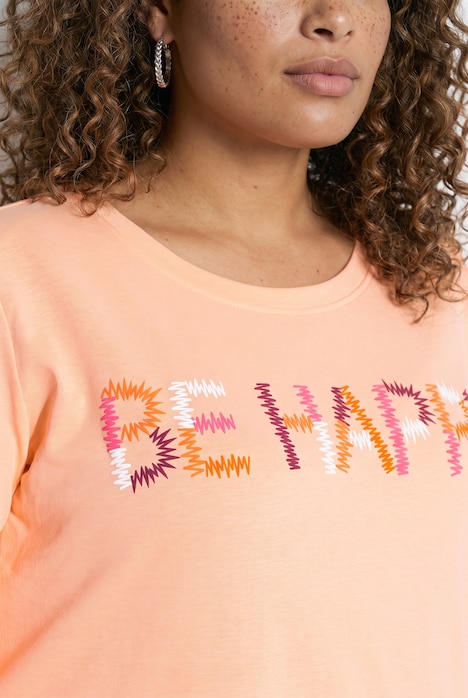 Langarmshirt, bequeme Passform, BE HAPPY
