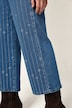 Jeans Mary, verkürzt, Nadelstreifen, Herzen aus Glitzersteinchen