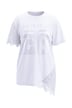 T-Shirt, Boxy Fit, Spitzen-Details, Satin-Schriftzug