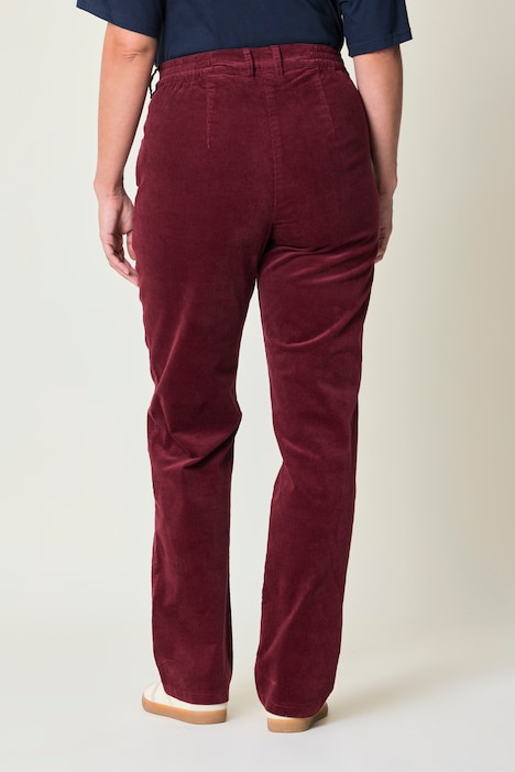 Corduroy broek Mony, comfortabele tailleband, ritszakken