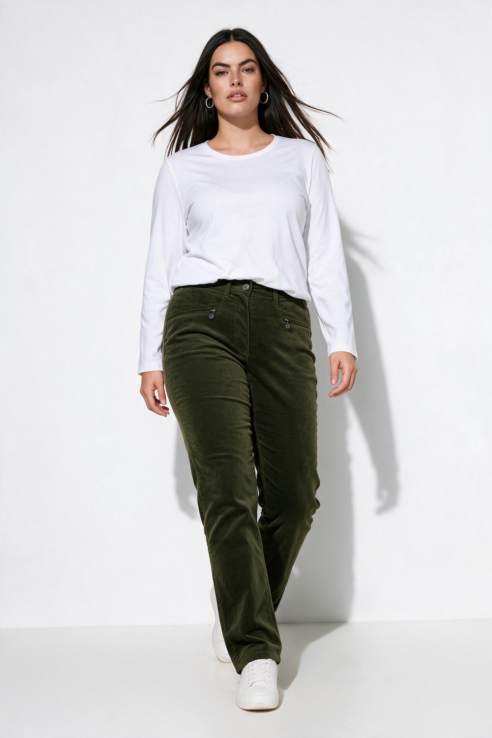 Cordhose Mony, Komfortbund, Reissverschlusstaschen
