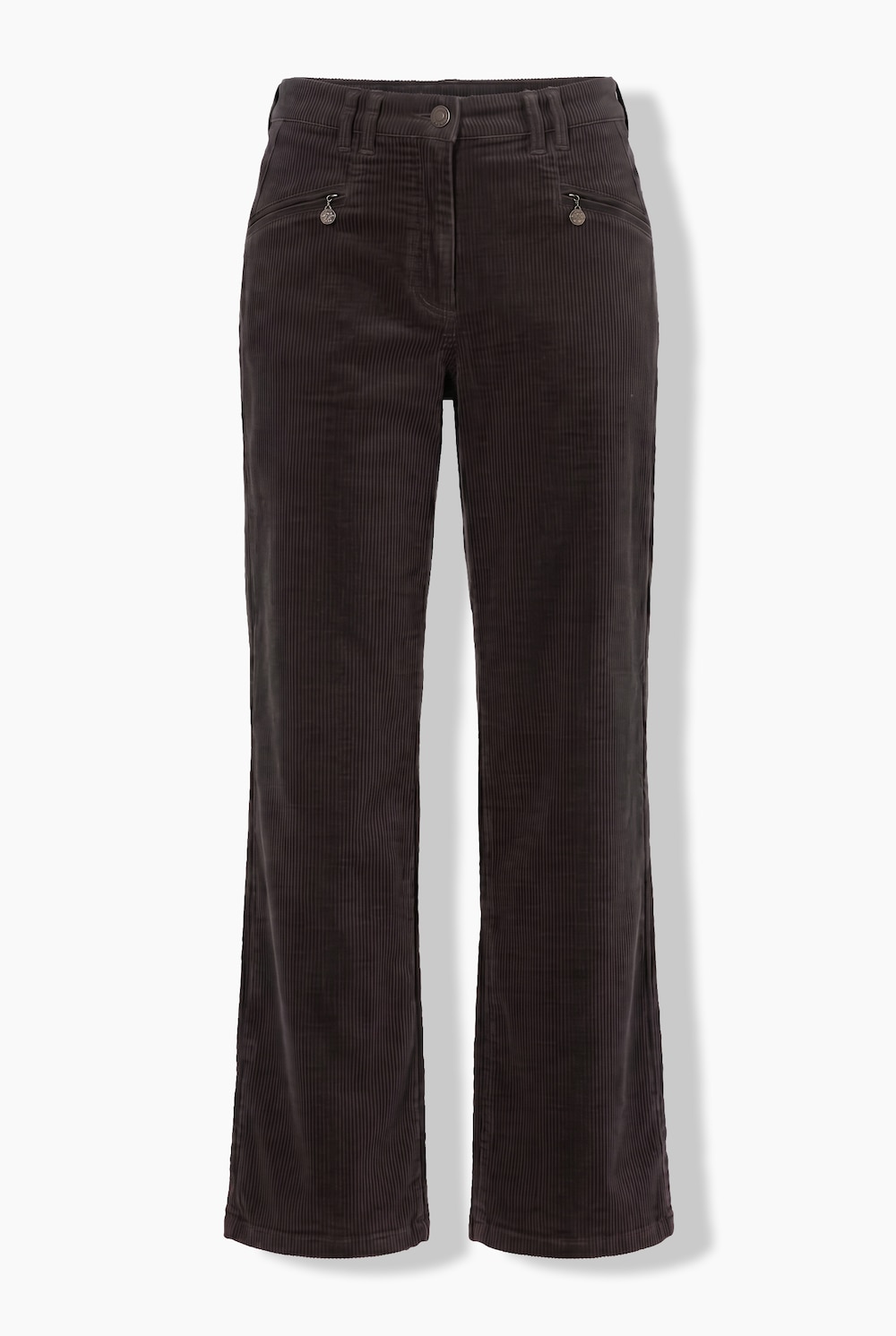 Cordhose Mony, weites Bein, Komfortbund, Reissverschlusstaschen