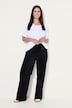 Corduroy broek Mony, wijde pijpen, comfortabele tailleband, ritszakken