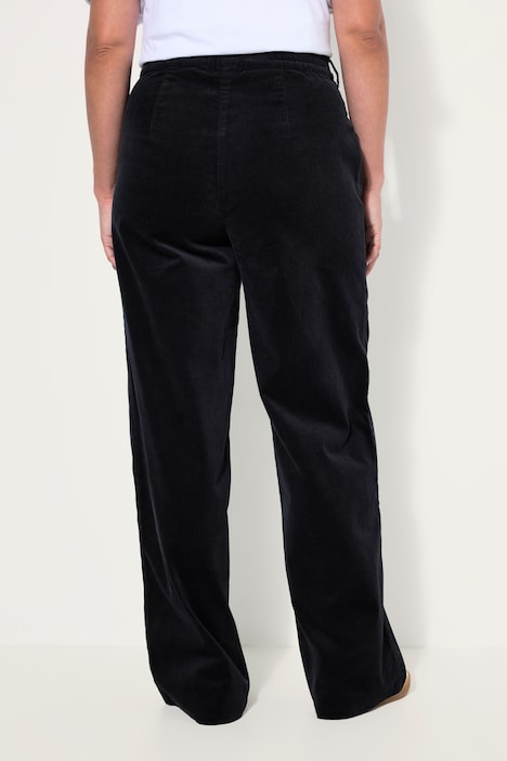 Corduroy broek Mony, wijde pijpen, comfortabele tailleband, ritszakken