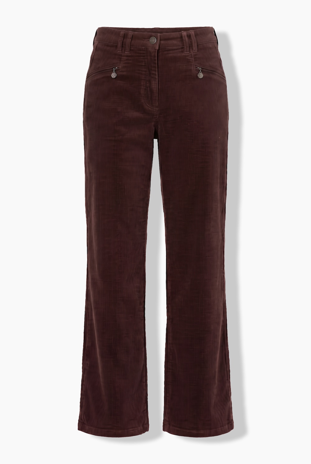 Cordhose Mony, weites Bein, Komfortbund, Reissverschlusstaschen