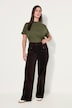 Corduroy broek Mony, wijde pijpen, comfortabele tailleband, ritszakken