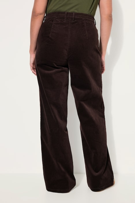 Corduroy broek Mony, wijde pijpen, comfortabele tailleband, ritszakken
