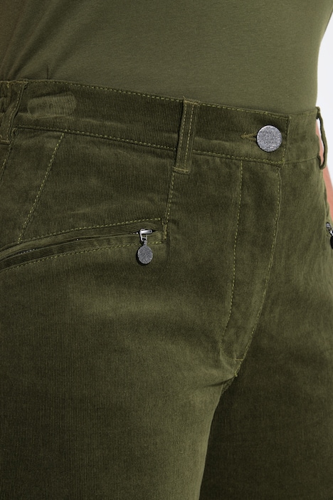 Corduroy broek Mony, wijde pijpen, comfortabele tailleband, ritszakken