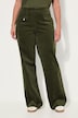 Corduroy broek Mony, wijde pijpen, comfortabele tailleband, ritszakken
