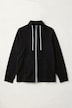 Sweatjacke, bequemer Fit, Piping, Stehkragen, Kängurutasche