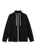 Sweatjacke, bequemer Fit, Piping, Stehkragen, Kängurutasche