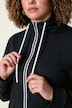 Sweatjacke, bequemer Fit, Piping, Stehkragen, Kängurutasche