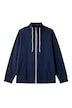 Sweatjacke, bequemer Fit, Piping, Stehkragen, Kängurutasche
