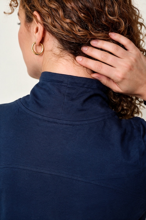 Sweatjacke, bequemer Fit, Piping, Stehkragen, Kängurutasche