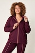 Veste en molleton avec passepoil, coupe confortable, col montant et poche kangourou
