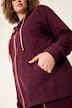 Veste en molleton avec passepoil, coupe confortable, col montant et poche kangourou