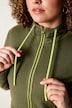 Veste en molleton avec passepoil, coupe confortable, col montant et poche kangourou