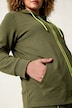 Veste en molleton avec passepoil, coupe confortable, col montant et poche kangourou