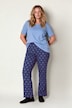 Schlupfhose Rose, gerades Bein, Minimalmuster, Elastikbund, Biobaumwolle