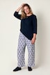 Schlupfhose Rose, gerades Bein, Minimalmuster, Elastikbund, Biobaumwolle