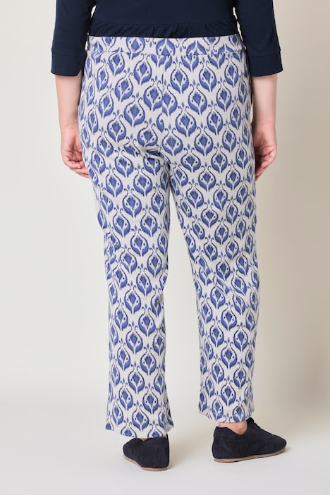 Schlupfhose Rose, gerades Bein, Minimalmuster, Elastikbund, Biobaumwolle