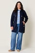 Strickfleece-Jacke, A-Linie, farbige Details, Langarm