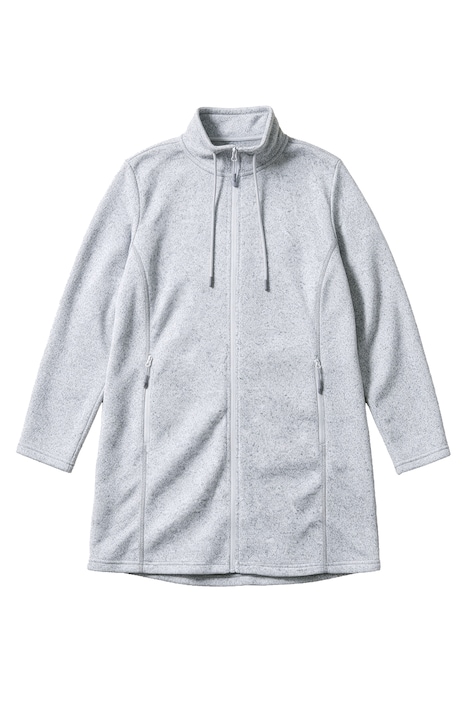 Strickfleece-Jacke, A-Linie, farbige Details, Langarm