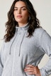 Strickfleece-Jacke, A-Linie, farbige Details, Langarm