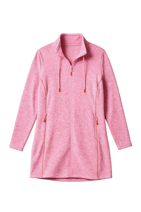 Strickfleece-Jacke, A-Linie, farbige Details, Langarm