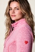 Strickfleece-Jacke, A-Linie, farbige Details, Langarm