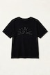 Shirt, Relaxed Fit, Zierperlen-Stickerei, Halbarm