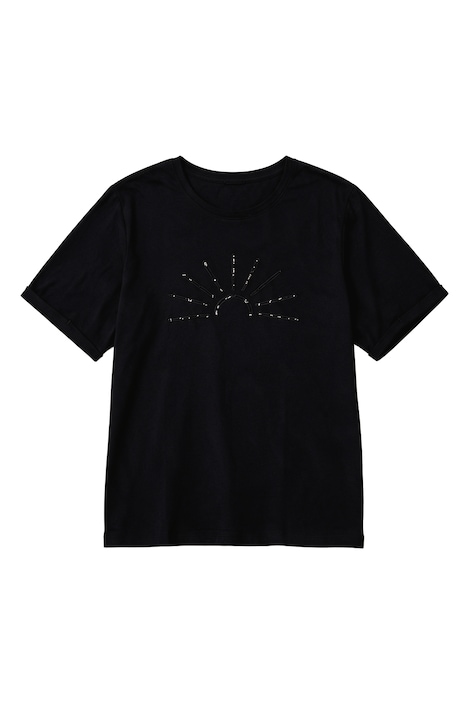 Shirt, Relaxed Fit, Zierperlen-Stickerei, Halbarm