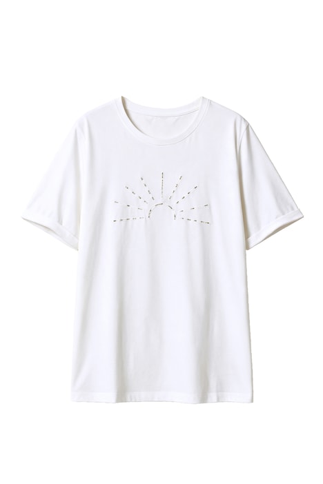 Shirt, Relaxed Fit, Zierperlen-Stickerei, Halbarm