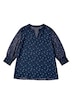 Bluse, oversized, Punkte, Henley-Ausschnitt, Körperfutter