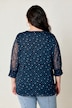 Bluse, oversized, Punkte, Henley-Ausschnitt, Körperfutter