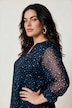 Bluse, oversized, Punkte, Henley-Ausschnitt, Körperfutter