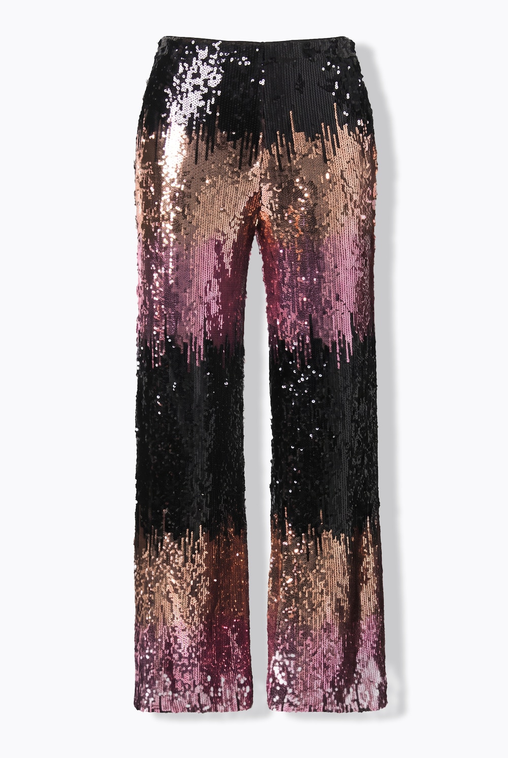 Paillettenhose Mary, weites Bein, High Waist mit breitem Bund