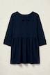 Longshirt, längere A-Linie, Quernaht, 3/4-Ärmel