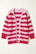 Strickjacke, Classic Fit, Blockstreifen, aufgesetzte Taschen