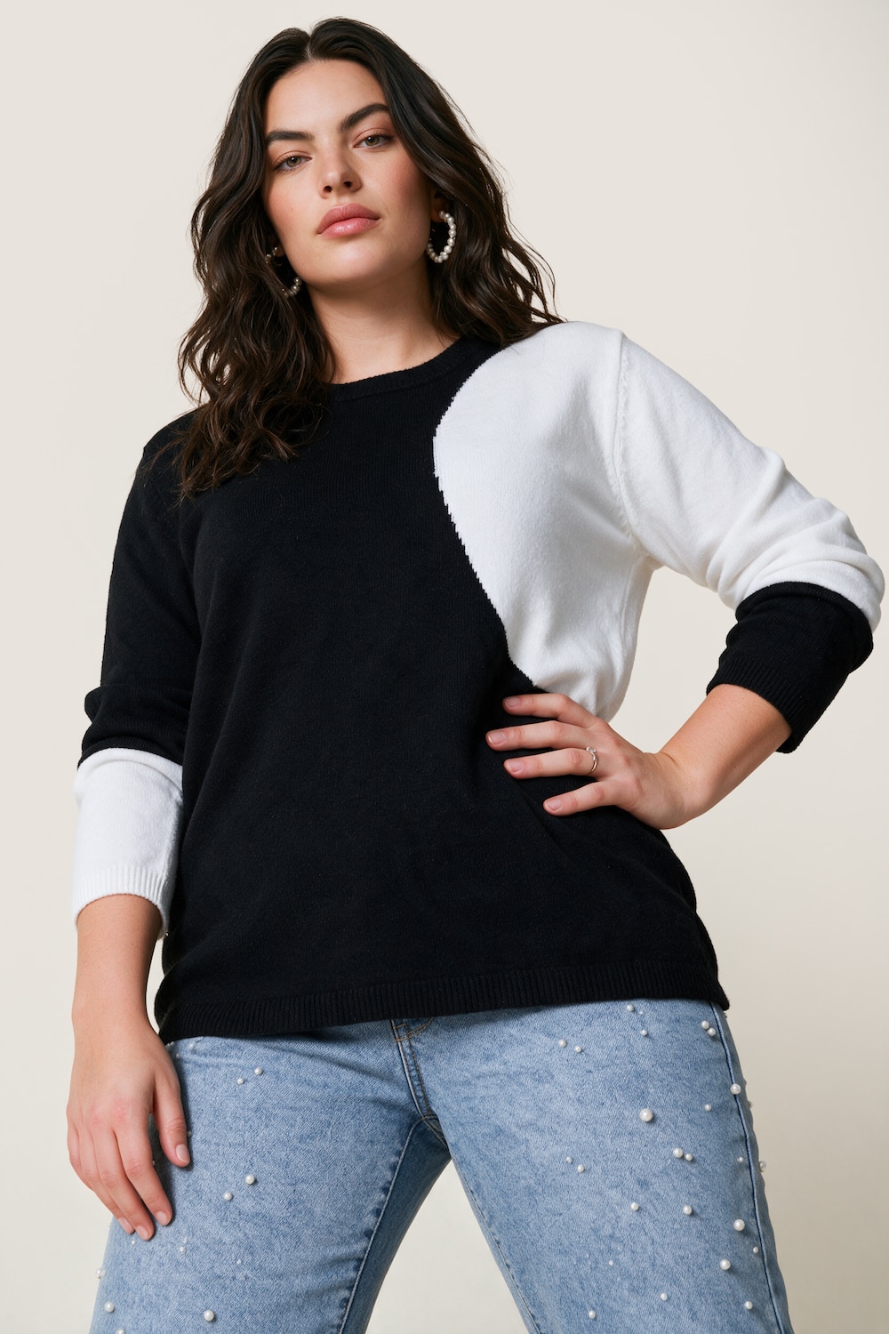 Pullover, Classic Fit, farbiger Kreis , Langarm